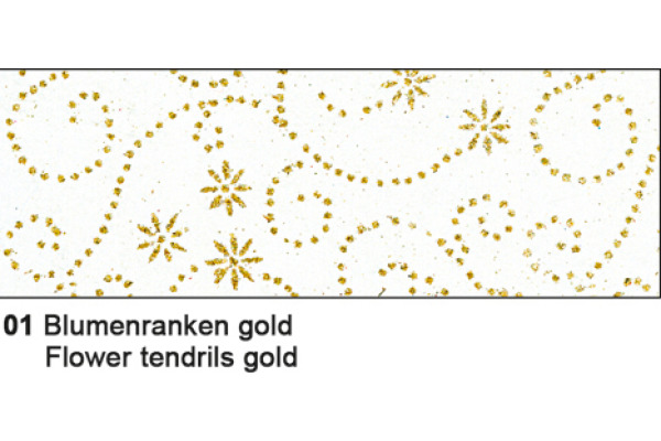 URSUS Glitterseide Blumenranken gold 60600001 100g 5 Stück