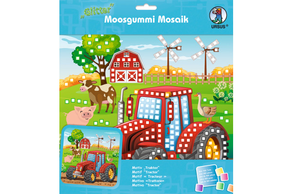 URSUS Moosgummi Mosaik 8420017 Glitter Traktor 25x25cm