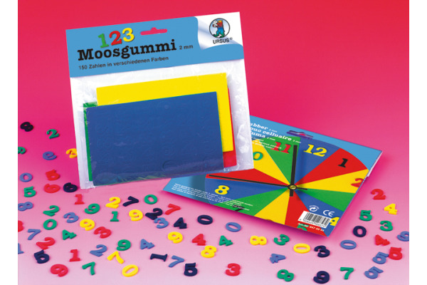 URSUS Moosgummi Zahlen 0-9 8470099 5 Farben ass. 150 Stück