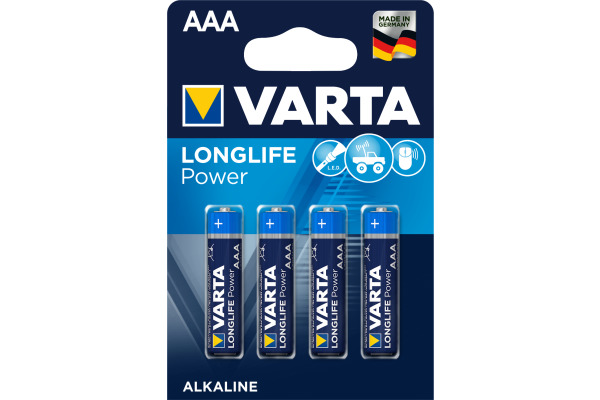 VARTA Batterie Longlife Power 04903 121 AAA/LR03, 4 Stück