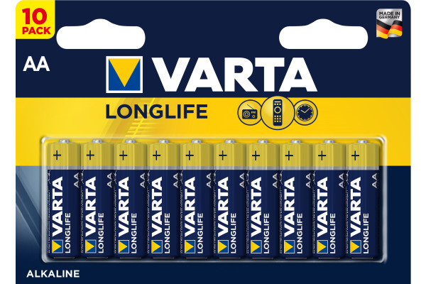 VARTA Batterie 410610146 Longlife, AA/LR06, 10 Stück