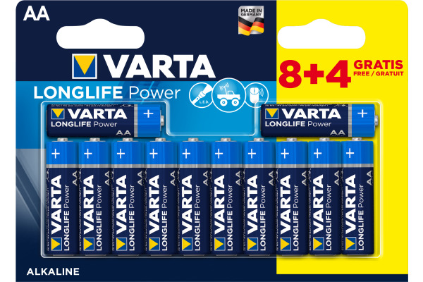 VARTA Batterie Longlife Power 490612147 AA/LR06, 12 Stück