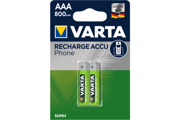 VARTA Batterie Akku Phone 583981014 T398, AAA/HR03, 2 Stück
