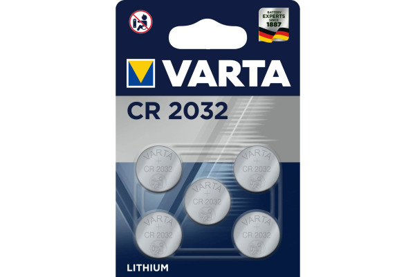 VARTA Knopfzelle CR2032, 5 Stück 603210141