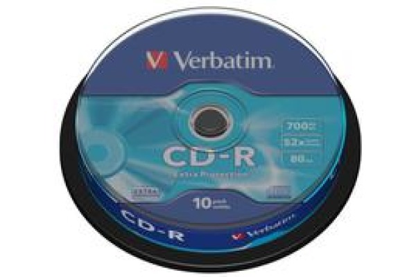 VERBATIM CD-R Spindle 80MIN/700MB 43437 52x 10 Pcs