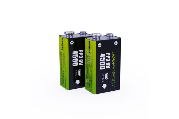 VERICO LoopEnergy Akku USB-C 1UDBT-A3W 9V/6LR61 (500mAh) 2 Stück