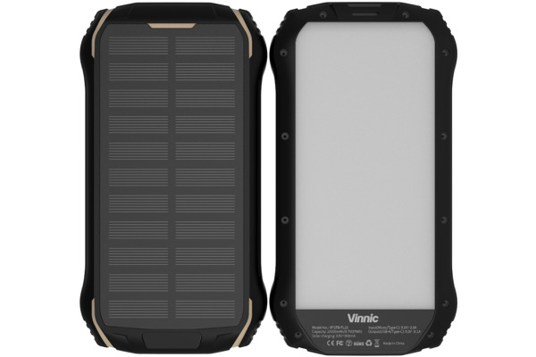 VINNIC Solar Powerbank 10´000 mAh VPSPBFL10 w/Full LED Panel