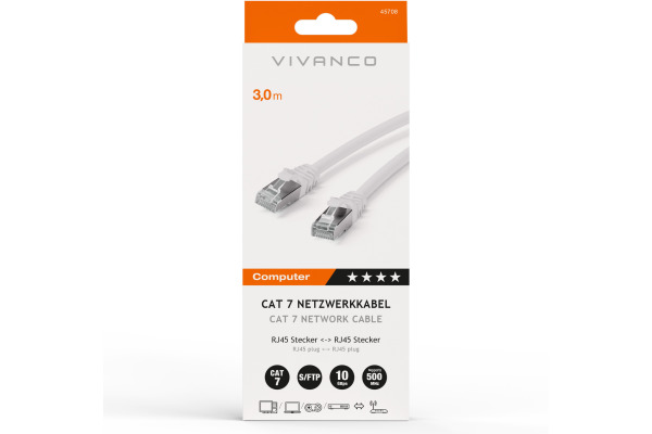VIVANCO Netzwerkkabel CAT 7 3m 45708 Twisted Pair
