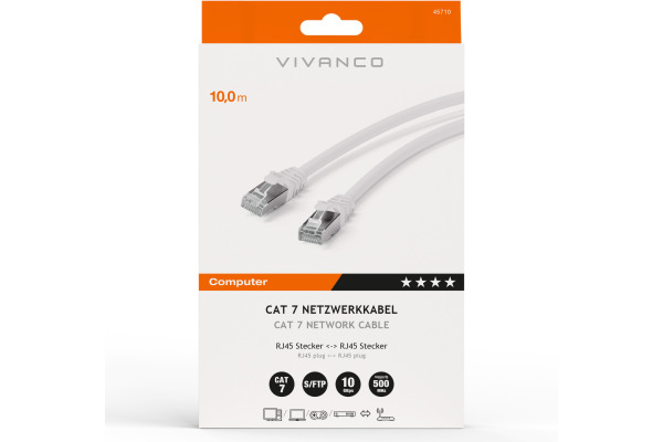 VIVANCO Netzwerkkabel CAT 7 10m 45710 Twisted Pair