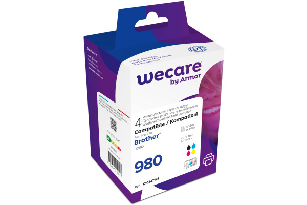 WECARE Multipack rebuilt CMYBK LC-980VAL z.Brother DCP-165C 14/3x9ml