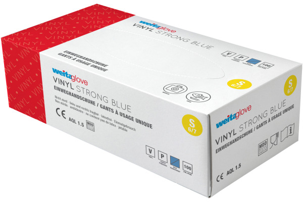 WEITAGLOV Einweghandschuhe Vinyl S 241001 Strong, blau 100 Stück