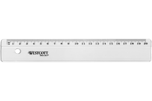 WESTCOTT Kunststofflineal 20cm E10151 BP