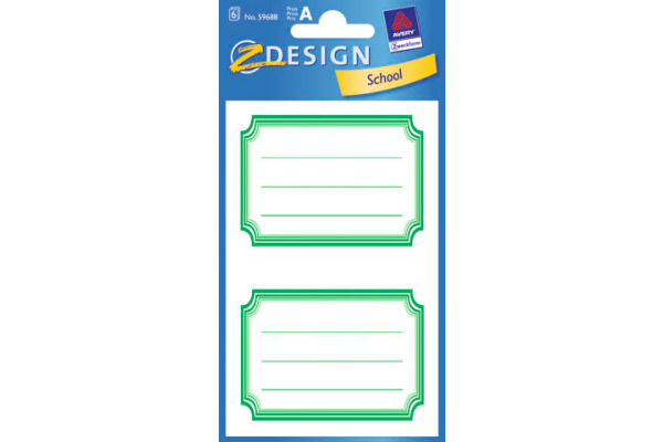 Z-DESIGN Sticker School 59688 Namen-Etiketten 6 Stück