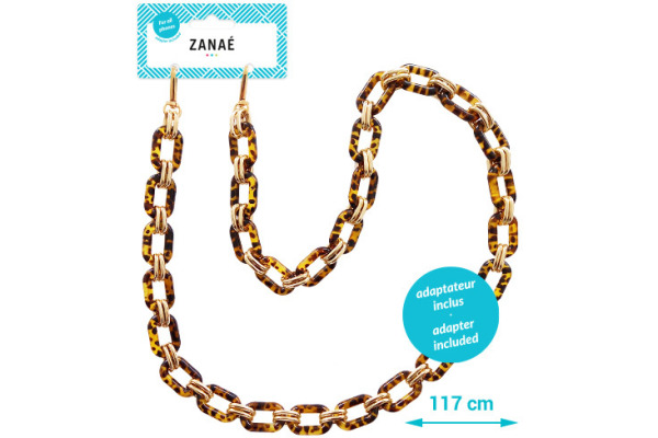 ZANAÉ Phone Wristlace Golden Stone 17448 Leopard & Gold animal print