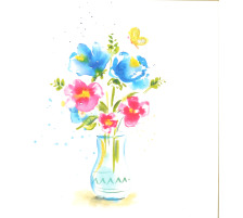 ABC Glückwunschkarte Vase 091067860 15x15cm
