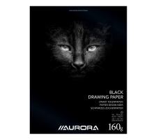 AURORA Zeichenblock 24X31,5cm BL33 schwarz, 160g 20 Blatt