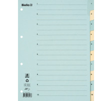 BIELLA Register Karton blau/gelb A4 46244000U 1-10 210g