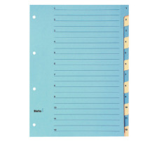 BIELLA Register Karton blau/gelb A4 46244100U 1-12 210g
