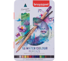 BRUYNZEEL Aquarellfarbstifte Expression 60313012 12 Farben Metalletui