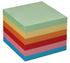 BÜROLINE Zettelbox Papier 90x90mm 376459 farbig ass., 80gr. 700 Blatt