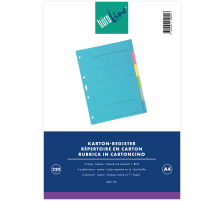 BÜROLINE Register Karton farbig A4 604191 6-teilig