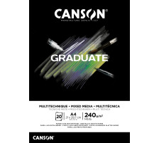 CANSON Graduate Mixed Media A4 31250P017 20 Blatt, schwarz, 240g