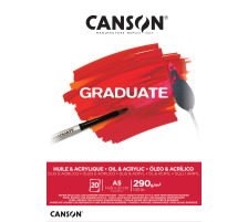 CANSON Graduate Öl und Acryl A5 400110379 20 Blatt, weiss, 290g