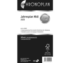CHRONOPLA Midi Jahresplaner 2025 50505Z.25 6M/1S 9.6x17.2cm