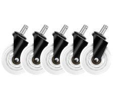 DELTACO Casters, Wheels, 5-pack GAM-157-W White Line