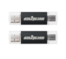DISK2GO USB-Stick switch 128GB 30006596 Type-C/Type-A 3.0 double pack