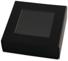 ELCO Geschenkbox m. grossem Fenster 82111.11 schwarz, 15x15x5cm 5 Stk.
