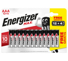 ENERGIZER Batterien Max AAA 1.5V LR03/AM4 Blister 12+4 Stück