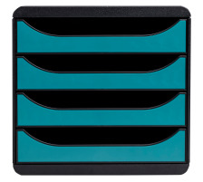 EXACOMPTA Schubladenbox SKANDI A4+ 31034D Big Box, 4 Schubl., blau