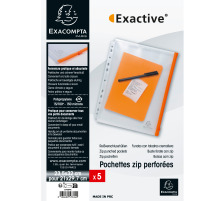 EXACPOMPT Dokumententasche mit Zip A4 57334E 5 Stück, transparent