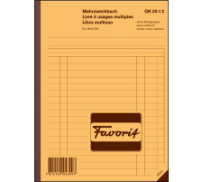 FAVORIT Mehrzweckbuch D/F/I A5 8113OK blau/weiss 50x2 Blatt