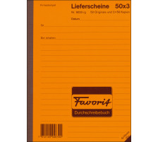 FAVORIT Lieferscheine D A5 9033 RG rot/gelb/weiss 50x3 Blatt