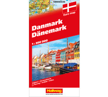 HALLWAG Strassenkarte 382830012 Dänemark (Dis/BT) 1:300´000