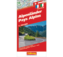 HALLWAG Strassenkarte 382830969 Alpenländer 1:750´000