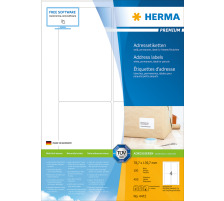 HERMA Etiketten PREMIUM 78.7x139.7mm 4472 weiss,perm. 400 St./100 Bl.