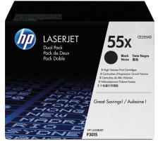 HP Toner-Modul 55X schwarz CE255XD LaserJet P3015 2 Stück