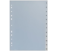 HWB Kunststoff-Register 1-12 3604.44 transparent A4