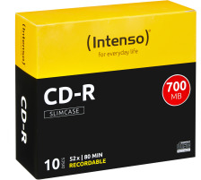 INTENSO CD-R Slim 80MIN/700MB 1001622 52X 10 Pcs