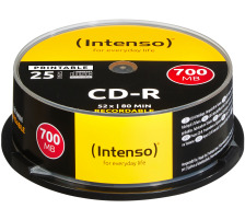 INTENSO CD-R Cake Box 80MIN/700MB 1801124 52x Printable 25 Pcs