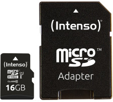 INTENSO Micro SDHC Card PREMIUM 16GB 3423470 with adapter, UHS-I