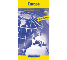 KÜMMERLY Kontinentkarte Europa 325901426 physikalisch 1:4,5 Mio.