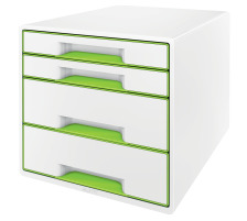 LEITZ Schubladenbox WOW Cube A4 52132054 weiss/grün, 4 Schubladen