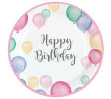 NEUTRAL Teller Happy Birthday 23cm 9903708 Pastel 8 Stück