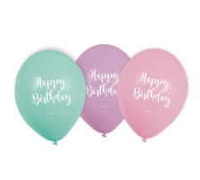 NEUTRAL Ballons Happy Birthday 22.8cm 9903713 Pastel 6 Stück