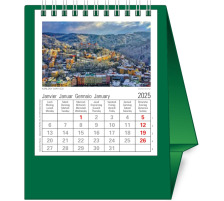 NOVOS Tischkalender Europa 2025 500084 1M/1S dunkelgrün ML 11.5x14cm
