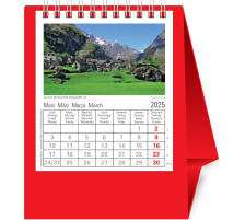 NOVOS Tischkalender Helvetia 2025 501012 1M/1S rot ML 11.5x14cm